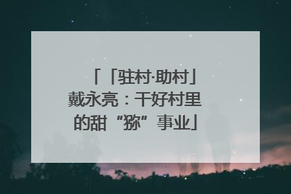 「驻村·助村」戴永亮：干好村里的甜“猕”事业