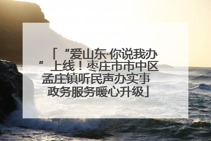 “爱山东·你说我办”上线！枣庄市市中区孟庄镇听民声办实事 政务服务暖心升级