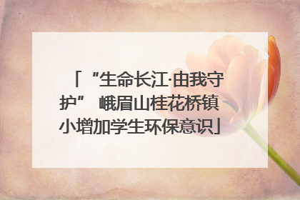 “生命长江·由我守护” 峨眉山桂花桥镇小增加学生环保意识