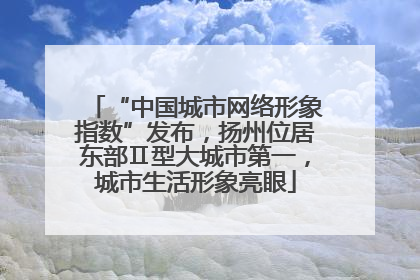 “中国城市网络形象指数”发布，扬州位居东部Ⅱ型大城市第一，城市生活形象亮眼