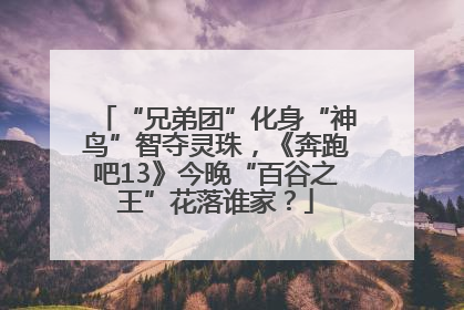 “兄弟团”化身“神鸟”智夺灵珠，《奔跑吧13》今晚“百谷之王”花落谁家？
