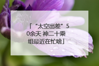 “太空出差”50余天 神二十乘组最近在忙啥