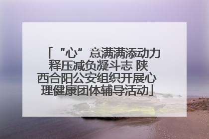 “心”意满满添动力 释压减负凝斗志 陕西合阳公安组织开展心理健康团体辅导活动