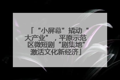 “小屏幕”撬动“大产业”，平原示范区微短剧“剧集地”激活文化新经济