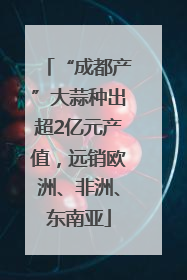 “成都产”大蒜种出超2亿元产值，远销欧洲、非洲、东南亚