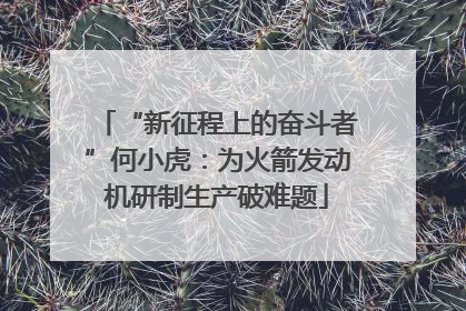 “新征程上的奋斗者”何小虎：为火箭发动机研制生产破难题