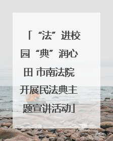 “法”进校园“典”润心田 市南法院开展民法典主题宣讲活动