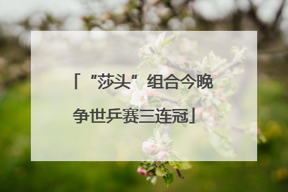 “莎头”组合今晚争世乒赛三连冠
