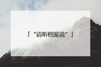 “请听档案说”