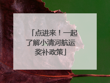 点进来！一起了解小清河航运奖补政策