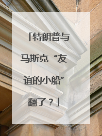 特朗普与马斯克“友谊的小船”翻了？