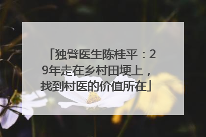 独臂医生陈桂平：29年走在乡村田埂上，找到村医的价值所在