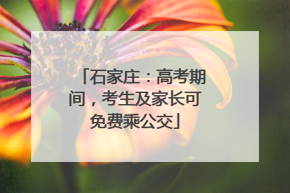 石家庄：高考期间，考生及家长可免费乘公交