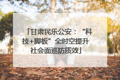 甘肃民乐公安：“科技+脚板”全时空提升社会面巡防质效