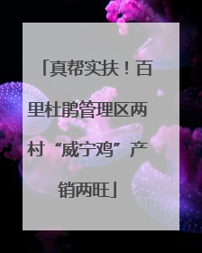 真帮实扶！百里杜鹃管理区两村“威宁鸡”产销两旺