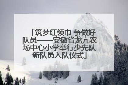筑梦红领巾 争做好队员——安徽省龙亢农场中心小学举行少先队新队员入队仪式
