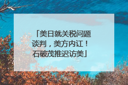 美日就关税问题谈判，美方内讧！石破茂推迟访美