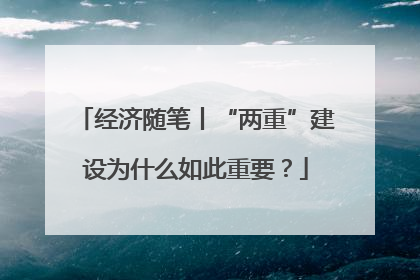 经济随笔丨“两重”建设为什么如此重要？