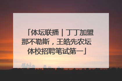 体坛联播｜丁丁加盟那不勒斯，王皓先农坛体校招聘笔试第一