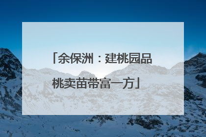 余保洲：建桃园品桃卖苗带富一方