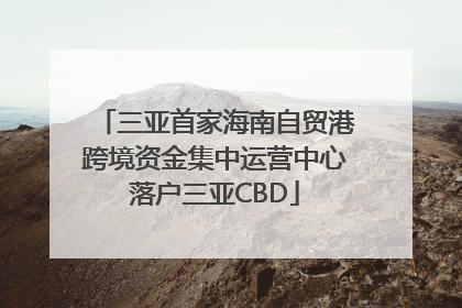 三亚首家海南自贸港跨境资金集中运营中心落户三亚CBD