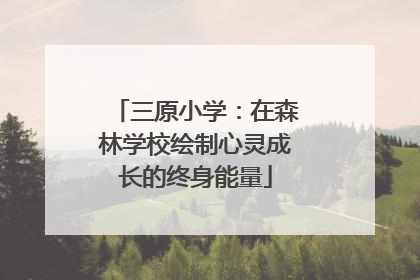 三原小学：在森林学校绘制心灵成长的终身能量