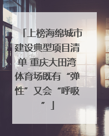 上榜海绵城市建设典型项目清单 重庆大田湾体育场既有“弹性”又会“呼吸”