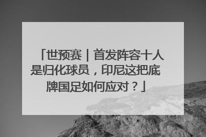 世预赛｜首发阵容十人是归化球员，印尼这把底牌国足如何应对？