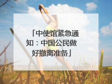中使馆紧急通知：中国公民做好撤离准备