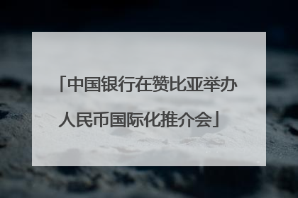 中国银行在赞比亚举办人民币国际化推介会
