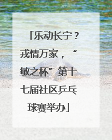 乐动长宁？戎情万家，“敏之杯”第十七届社区乒乓球赛举办