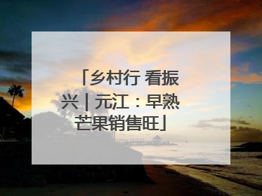 乡村行 看振兴｜元江：早熟芒果销售旺