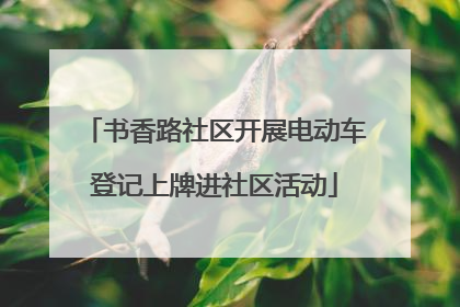 书香路社区开展电动车登记上牌进社区活动