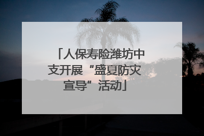 人保寿险潍坊中支开展“盛夏防灾宣导”活动