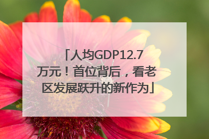 人均GDP12.7万元！首位背后，看老区发展跃升的新作为