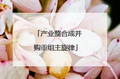 产业整合成并购重组主旋律
