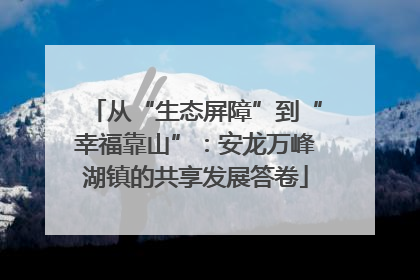从“生态屏障”到“幸福靠山”：安龙万峰湖镇的共享发展答卷