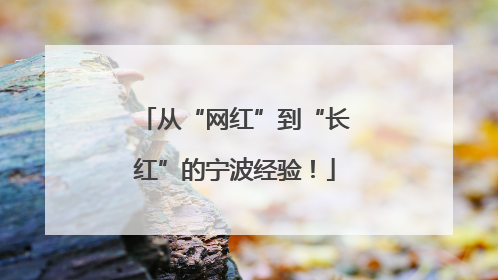 从“网红”到“长红”的宁波经验！