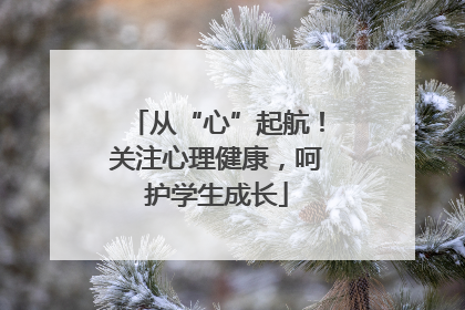 从“心”起航！关注心理健康，呵护学生成长