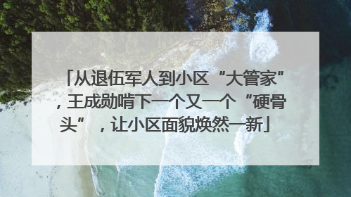从退伍军人到小区“大管家”,王成勋啃下一个又一个“硬骨头”,让小区面貌焕然一新