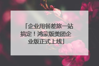 企业用餐差旅一站搞定！鸿蒙版美团企业版正式上线