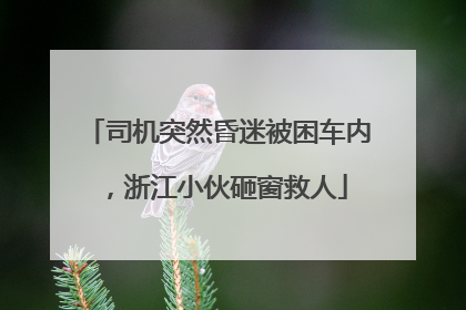 司机突然昏迷被困车内，浙江小伙砸窗救人