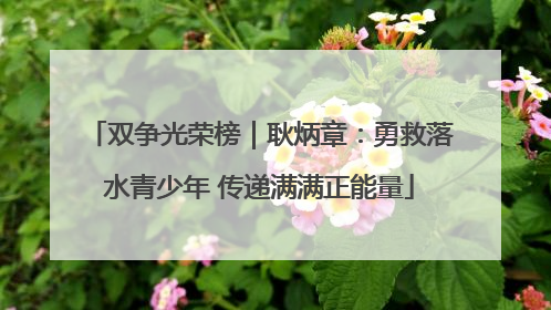 双争光荣榜｜耿炳章：勇救落水青少年 传递满满正能量