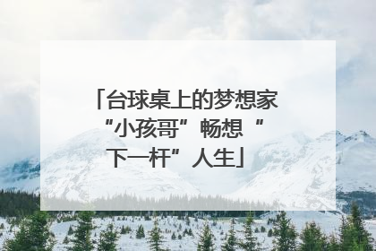台球桌上的梦想家 “小孩哥”畅想“下一杆”人生