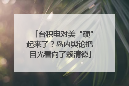 台积电对美“硬”起来了？岛内舆论把目光看向了赖清德