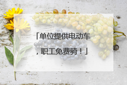 单位提供电动车，职工免费骑！