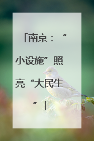 南京：“小设施”照亮“大民生”