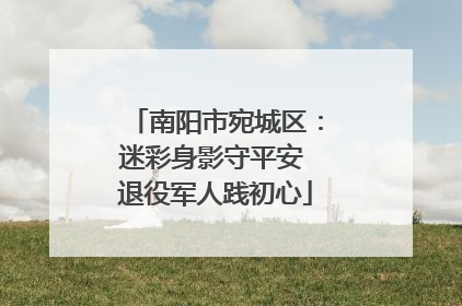 南阳市宛城区：迷彩身影守平安 退役军人践初心