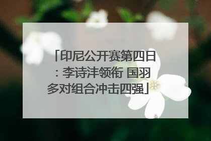 印尼公开赛第四日：李诗沣领衔 国羽多对组合冲击四强
