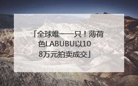 全球唯一一只！薄荷色LABUBU以108万元拍卖成交